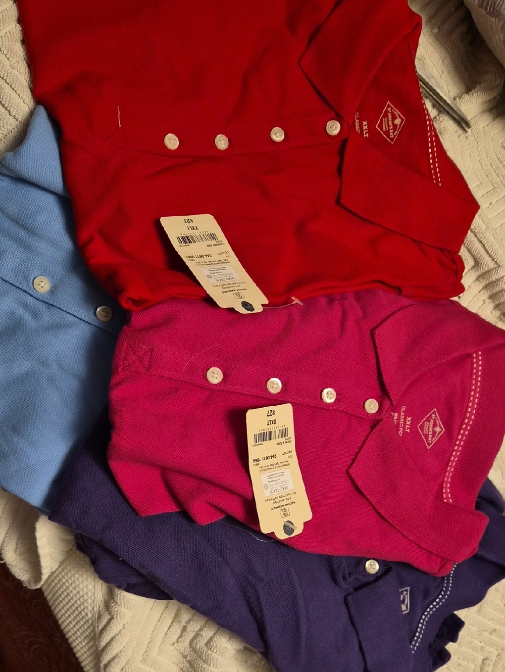 Adult Polo Shirts- Red, Pink Blue & Purple Pack